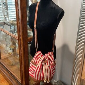 Striped cotton cross body